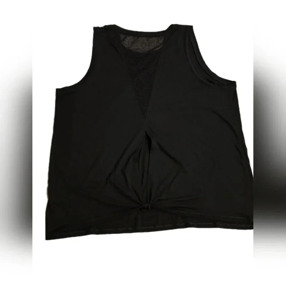 Old Navy, Size L, Black Relaxed Mesh-Back Fly-Away Tank
